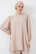 Ayrobin Tunik Pantolon Alt Üst Takım 6712 - Krem resmi